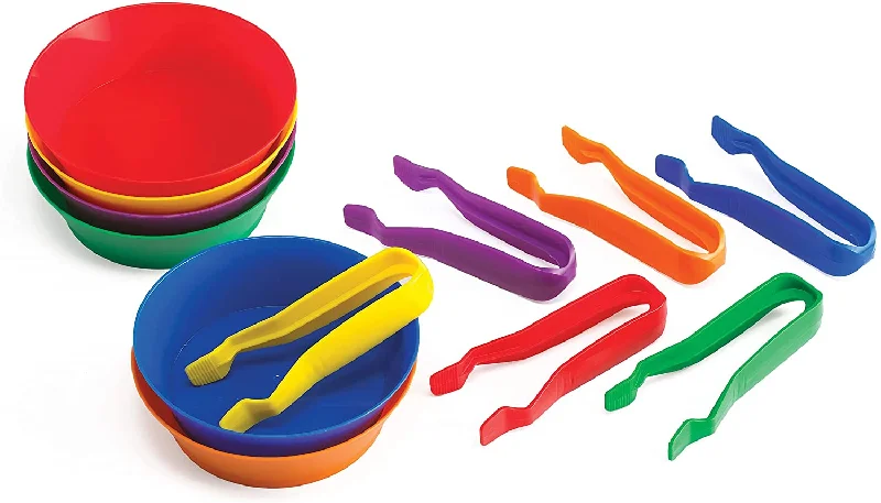 Natural Wood Early Learning Educational Toys for Toddlers' Cognitive DevelopmentEdxeducation Sorting 6 Bowls & 6 Tweezers set -  Counting and Sorting Toy for Toddlers - Early Math and Fine Motor Skills