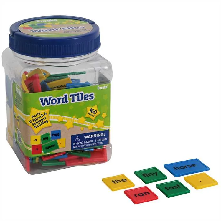 High - Quality Solid Wood Educational Toys for Developing Fine Motor Skills in KidsEureka Tub Of Letter Tiles 160 pieces - parts of speech & sentence building