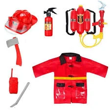 Sustainable Solid Wood Educational Toys with a Language - Learning Activity BookFirefighter Costume Set - Small (100-110 cm)