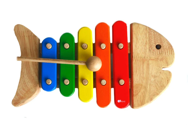 Sustainable Wooden Educational Toys with a Storytelling and Role - Playing SetFish xylophone