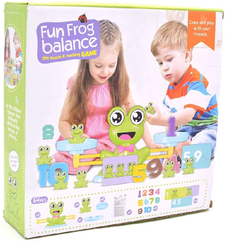 Solid Wood Educational Toys with a Coding and Logic - Building GameFun Frog Balance - Educational Math Counting Game STEM