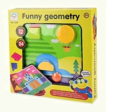 Solid Wood Educational Toys with a Math - Problem - Solving ChallengeFunny geometry Matching Game - Basic shapes matching