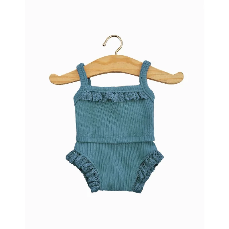 Dolls with Built - in LED Lights and Glow - in - the - Dark AccessoriesMiniKane gordis ribbed knit underwear and shirt in blue