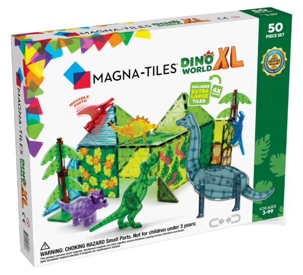 Colorful Magnetic Building Blocks Toys for Preschoolers with Stackable DesignsMagna-Tiles® Dino World XL 50-Piece Set - LOCAL PICK UP ONLY