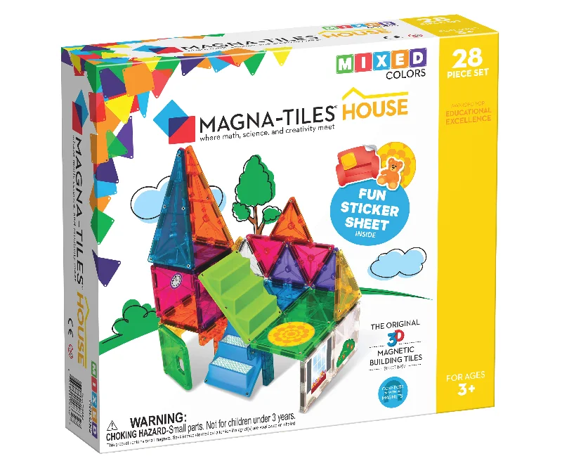 Magnetic Marble Run Toys for 3 - 6 - Year - Olds with Adjustable TracksMagna-Tiles® House 28-Piece Set