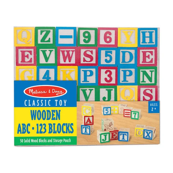 Natural Finish Wooden Educational Toys with a Music - Making Function for 3 - 5 Year OldsMelissa & Doug - Abc 123 Blocks