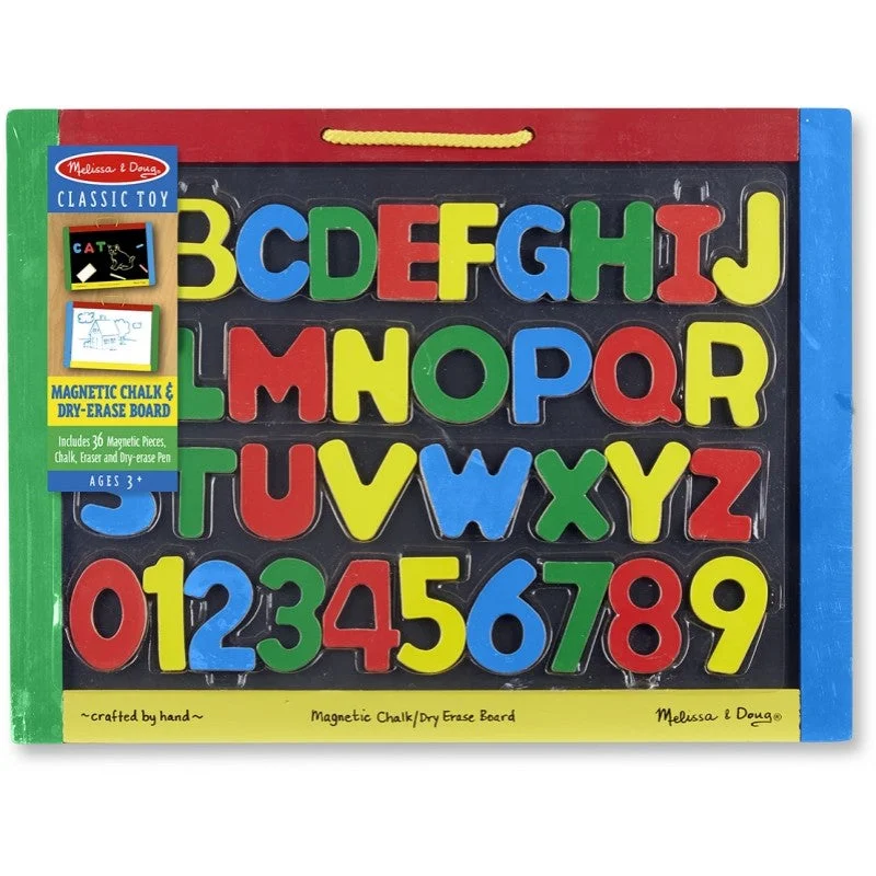 Natural Wood Educational Toys with a Construction and Engineering Play SetMelissa & Doug - Magnetic Chalk & Dry Erase Board