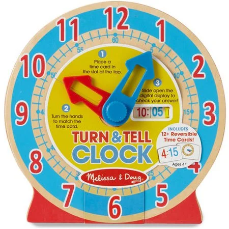 Solid Wood Educational Toys with a Math - Problem - Solving ChallengeMelissa & Doug - Turn & Tell Clock