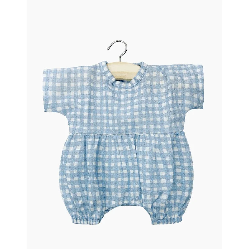 Dolls for Art Enthusiasts with a Painting Set and Art - Inspired AccessoriesMinikane babies Noa romper in blue gingham cotton