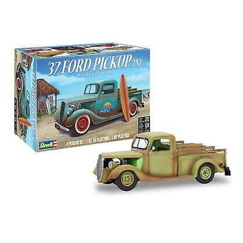 Eco - Conscious Solid Wood Circus Tent Models Toys for Entertaining PlayModel Set - 1937 Ford Pickup Street Rod W/ Surf Board