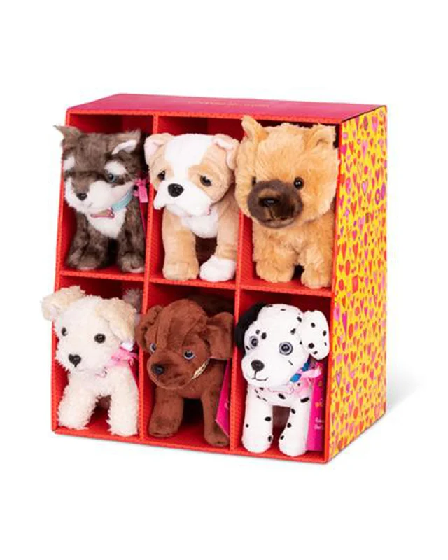 Dolls with Removable Magnetic Clothing and a Variety of Magnetic AccessoriesOur Generation 6 Inch Plush Standing Pups - Assorted