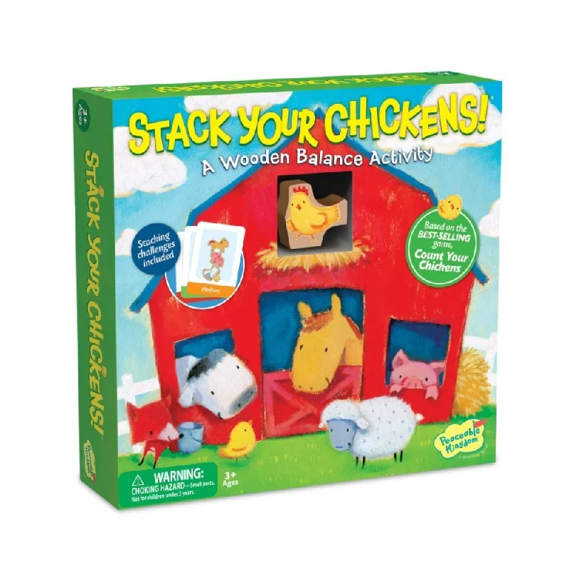 Hand - Painted Wooden Educational Toys in a Historical and Cultural ThemePeaceable Kingdom - Stack Your Chickens Game