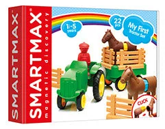 Colorful Magnetic Building Blocks Toys for Preschoolers with Stackable DesignsSmartMax My First Farm Tractor Set