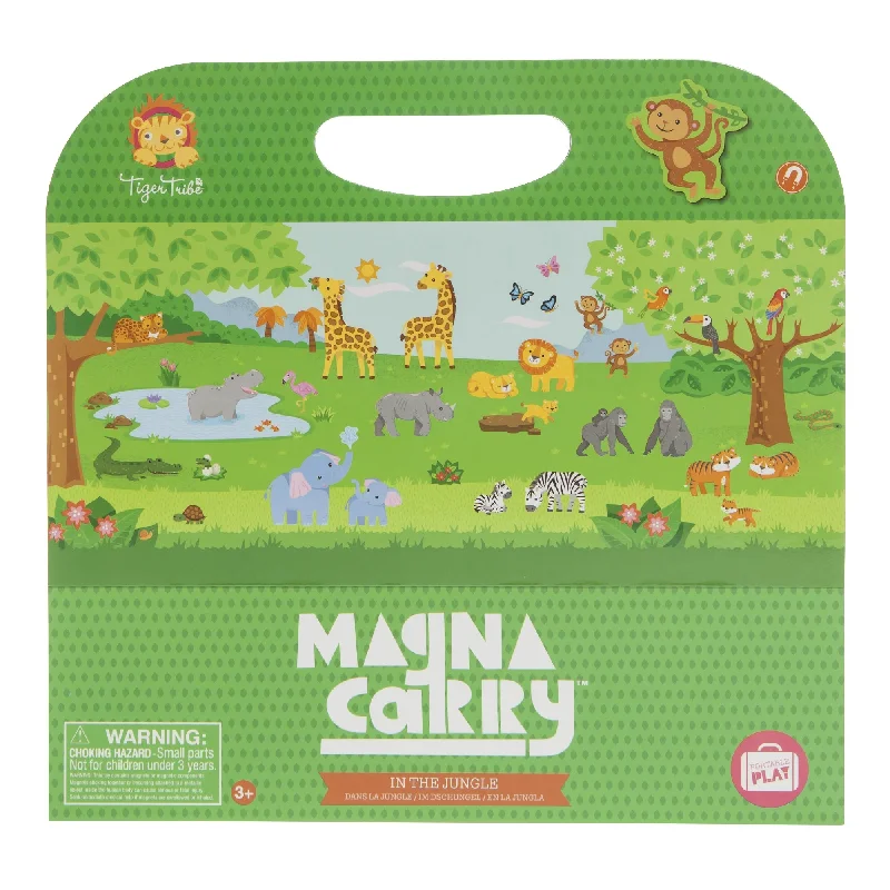 Colorful Magnetic Building Blocks Toys for Preschoolers with Stackable DesignsTIGER TRIBE - MAGNA CARRY: IN THE JUNGLE