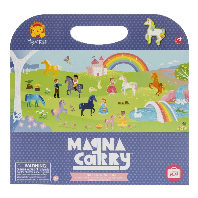 Magnetic Drawing Toys for Kids with Erasable Slates and Multiple Colored MagnetsTIGER TRIBE - MAGNA CARRY: UNICORN KINGDOM