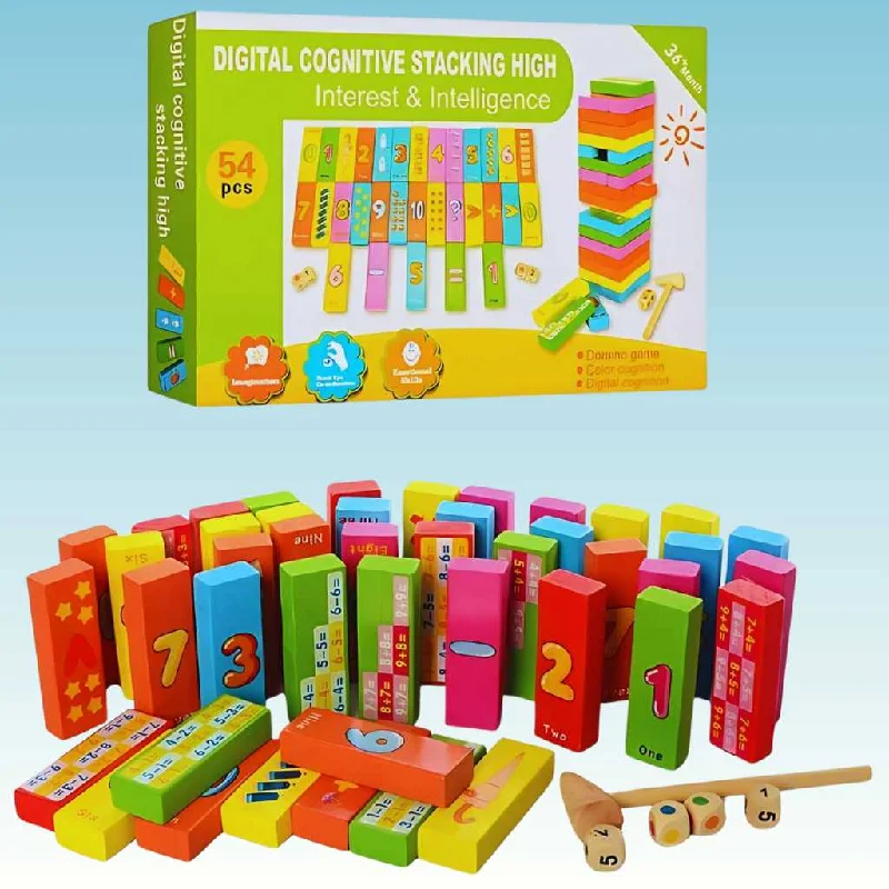 Hand - Painted Wooden Educational Toys in a Historical and Cultural ThemeWooden Educational Game Colorful Jenga Tower