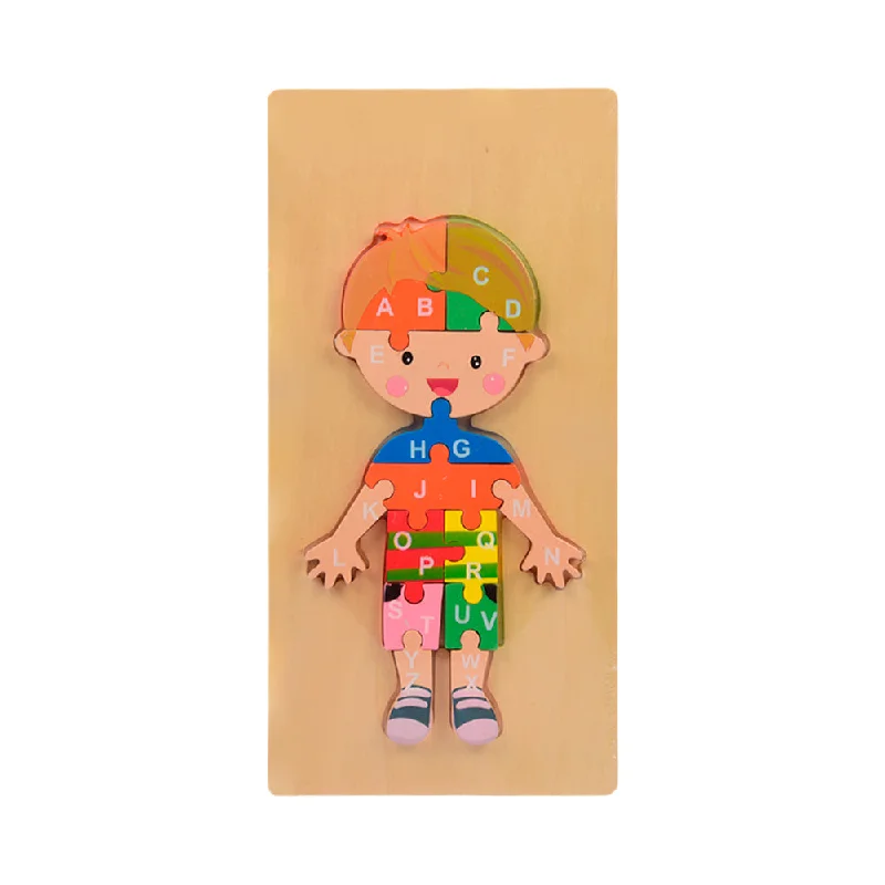 Eco - Conscious Solid Wood Educational Toys with a Social - Skills Development GameWOODEN PUZZLE BOARD ABC BOY Z.B