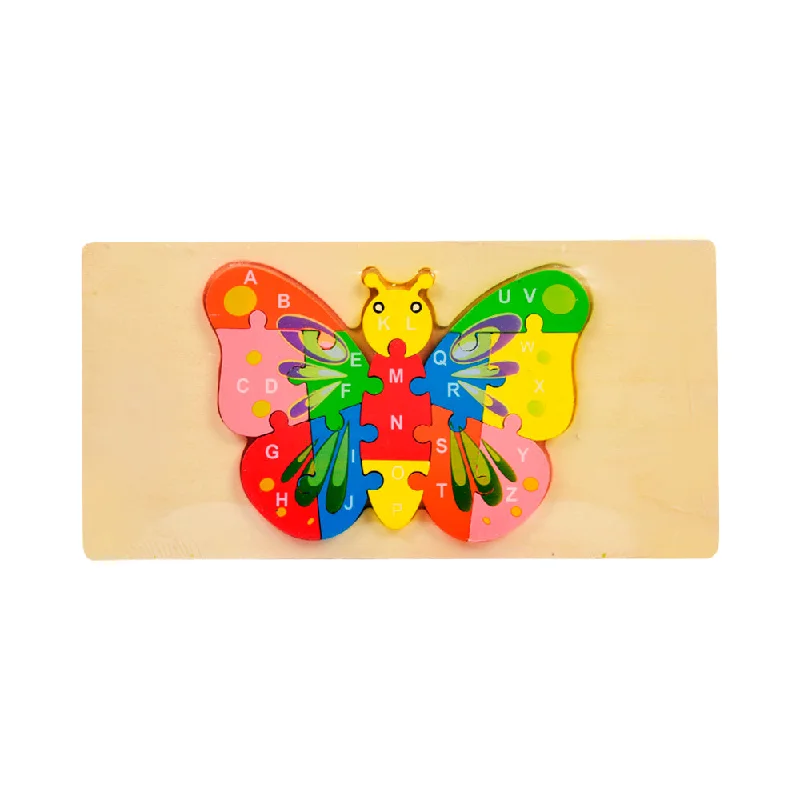 Solid Wood Educational Toys with a Math - Problem - Solving ChallengeWOODEN PUZZLE BOARD ABC BUTTERFLY Z.B