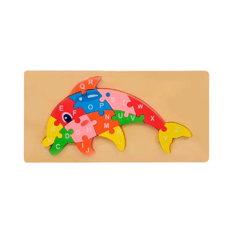 Hand - Painted Wooden Educational Toys in a Historical and Cultural ThemeWOODEN PUZZLE BOARD ABC DOLPHIN Z.B