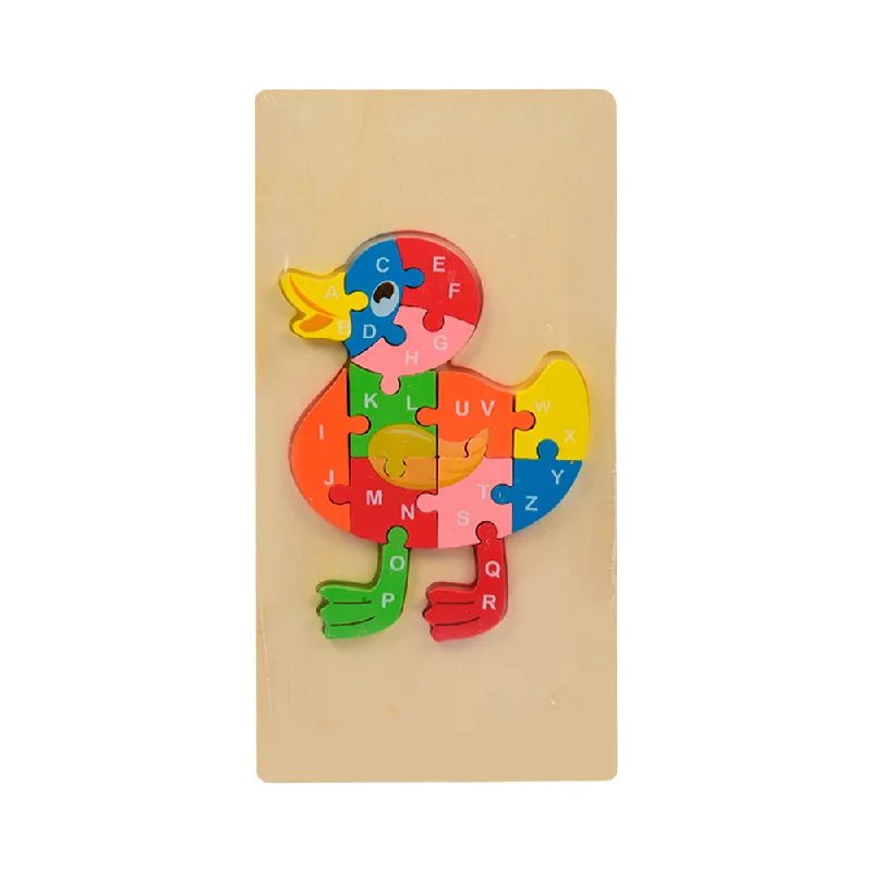 Hand - Sanded Wooden Educational Toys for Safe Exploration by PreschoolersWOODEN PUZZLE BOARD ABC DUCK Z.B