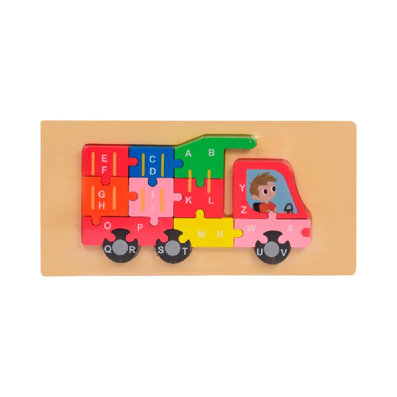 Solid Wood Educational Toys with a Science Experiment Theme for Young LearnersWOODEN PUZZLE BOARD ABC TRUCK  Z.B