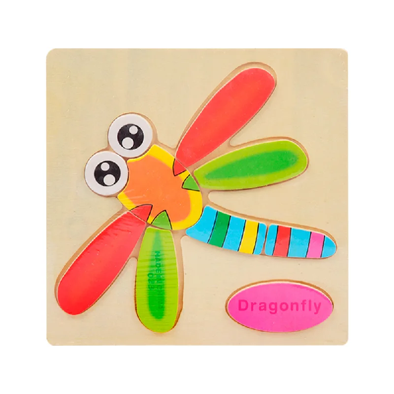 Natural Finish Wooden Educational Toys with a Music - Making Function for 3 - 5 Year OldsWOODEN PUZZLE BOARD SMALL DRAGONFLY Z.B