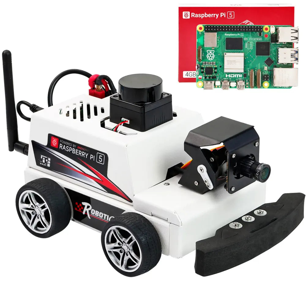 Yahboom Raspberry Pi 5 AI Visual ROS2 Robot Car Kit 2DOF Lidar Stem Education Project for Teen Engineers Students (with Raspberry Pi5-4GB)