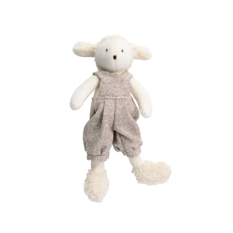 Plush Farm Animal Sets with a Cow, Pig, and Sheep for Nursery DecorAlbert The Sheep (small) - Stuffed Toy - Moulin Roty