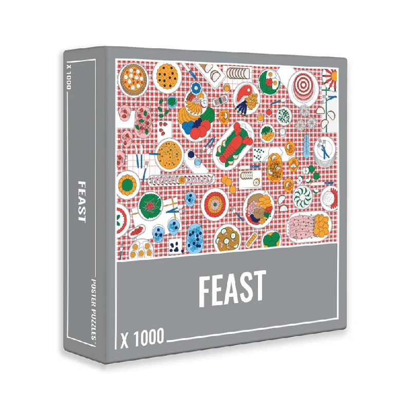 Puzzle - Challenge - Card - Attached Wooden Puzzles with a Sports Theme for Competitive PlayersFeast (1000 Pieces)