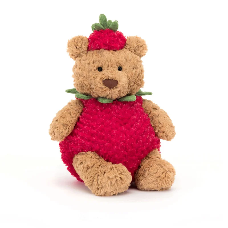 Plush Superhero Dolls with Embroidered Badges for Young FansJellycat Bartholomew Bear Strawberry