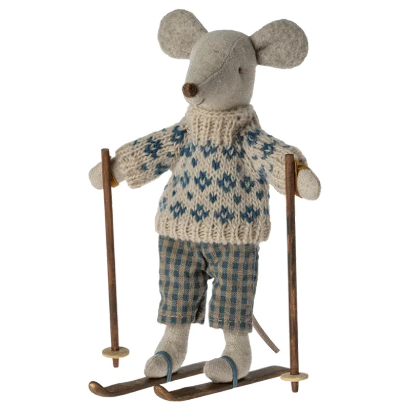 Plush Pirate Toys with Hook Hands and Bandanas for Adventure - Themed PlayDad Winter Mouse with Ski Set