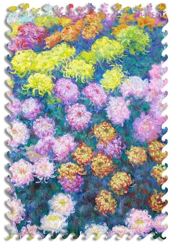 Braille - Labeled Wooden Puzzles for Visually Impaired IndividualsMonet Chrysanthemums Wooden Jigsaw Puzzle