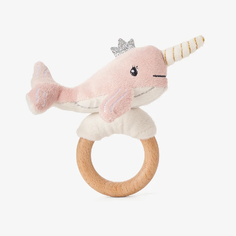 Sound - Activated Plush Dogs that Bark for Interactive PlayPlush Narwhal Wooden Ring Rattle