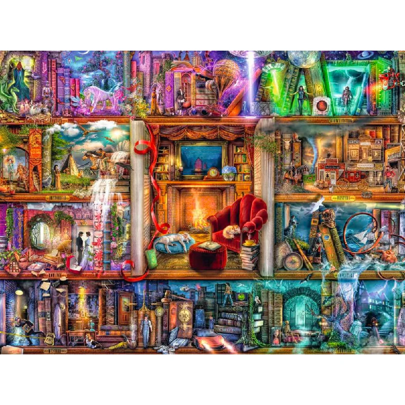 Puzzle - Swapable Wooden Puzzles with a Circus Theme for Community ExchangesThe Grand Library (1500 Pieces)