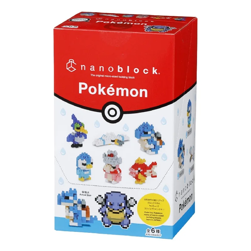 Interlocking Wooden Puzzles with Geometric Shapes for Developing Fine Motor Skills in PreschoolersType Water Set of Six Nanoblock Pokemon Series